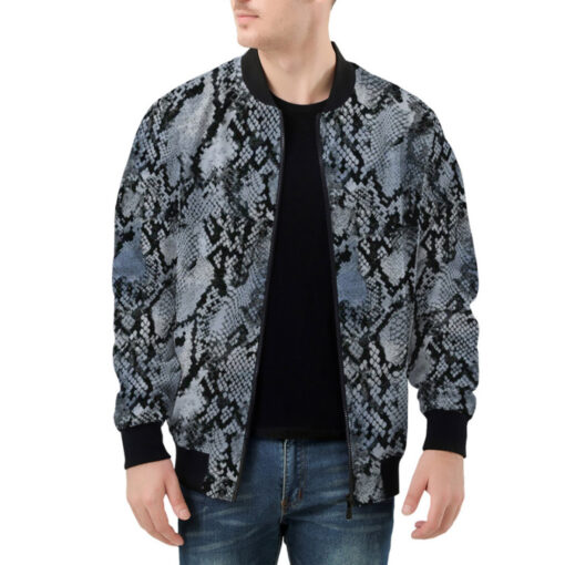 Snakeskin Texture Bomber Jacket