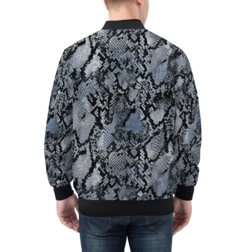 Snakeskin Texture Bomber Jacket - Image 2