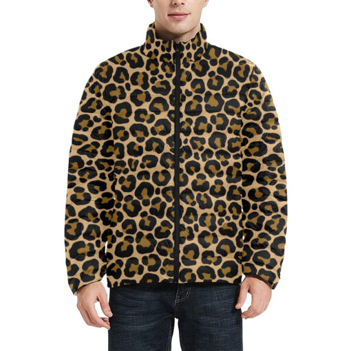 Leopard Texture Men's Padded Jacket - Image 3