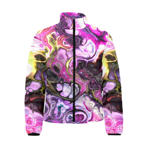 Lilac Marble Gemstone Rock Men's Padded Jacket