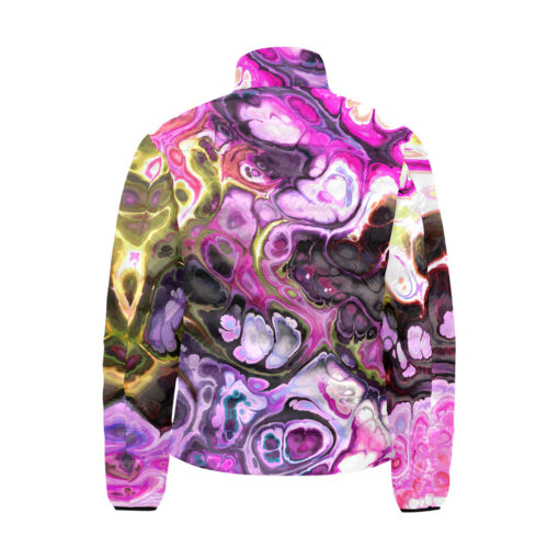 Lilac Marble Gemstone Rock Men's Padded Jacket - Image 2