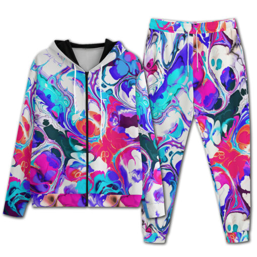 Liquid Flowing Abstract Ink Men's Tracksuit