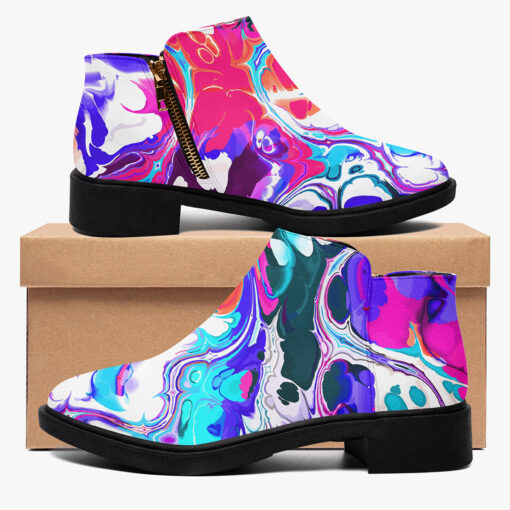 Liquid Flowing Abstract Ink Fashion Boots - Image 2