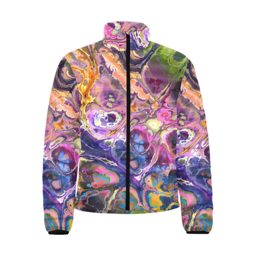 Abstract Fluid Marble Ink Men's Padded Jacket