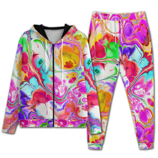 Acrylic Cellular Flowing Marble Men's Tracksuit