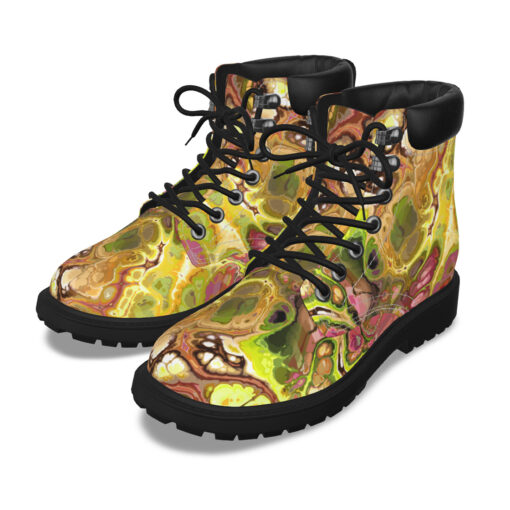 LAbstract Gold Fluid Marble Classic Boots - Image 5