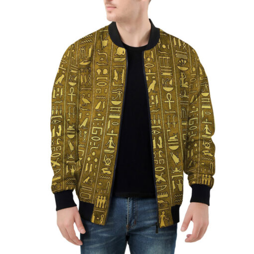 Egyptian Hieroglyphs Bomber Jacket