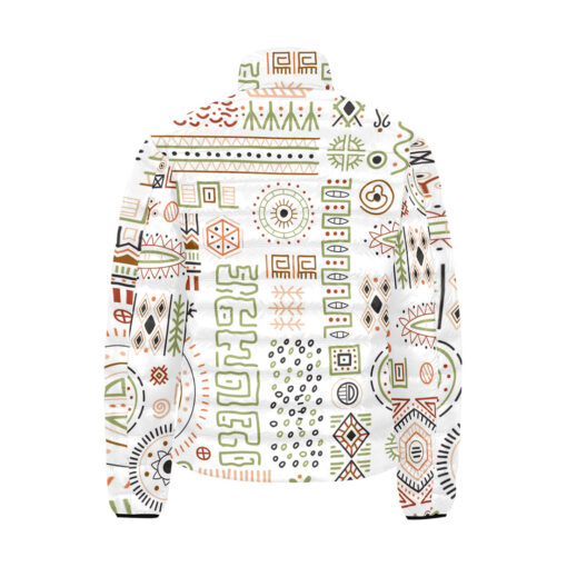 Abstract African Tribal Men's Padded Jacket - Image 2