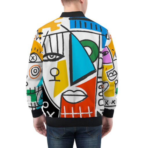 Trendy Art Abstraction Bomber Jacket - Image 2