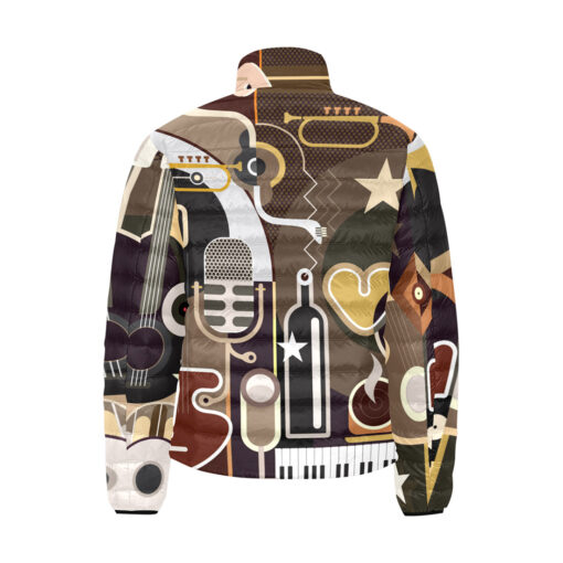 Abstract Music Art Men's Padded Jacket - Image 2