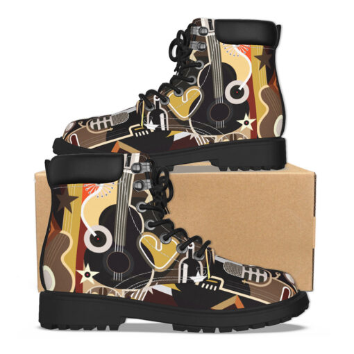 Abstract Music Art Classic Boots