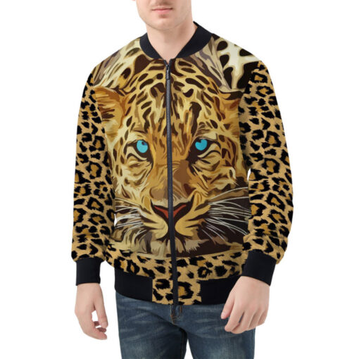 Leopard Art Print Bomber Jacket - Image 3