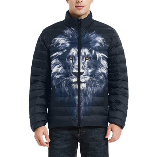 Lion Head Art Men's Padded Jacket - Image 3