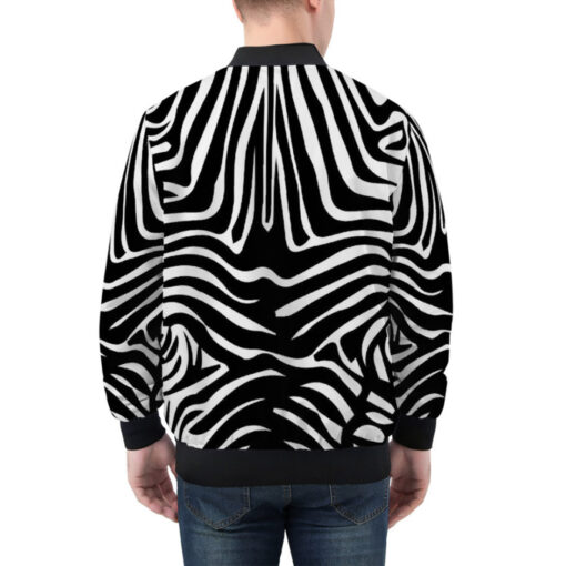 Zebra Splash Watercolor Bomber Jacket - Image 2