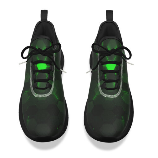 Green 3D Hexagon Tech Sports Shoes - Image 4