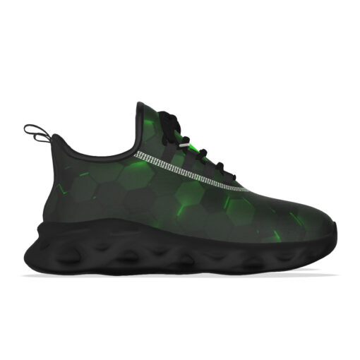 Green 3D Hexagon Tech Sports Shoes - Image 6