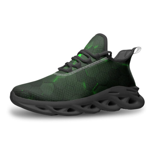 Green 3D Hexagon Tech Sports Shoes