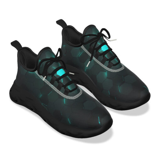 Blue 3D Hexagon Tech Sports Shoes - Image 5