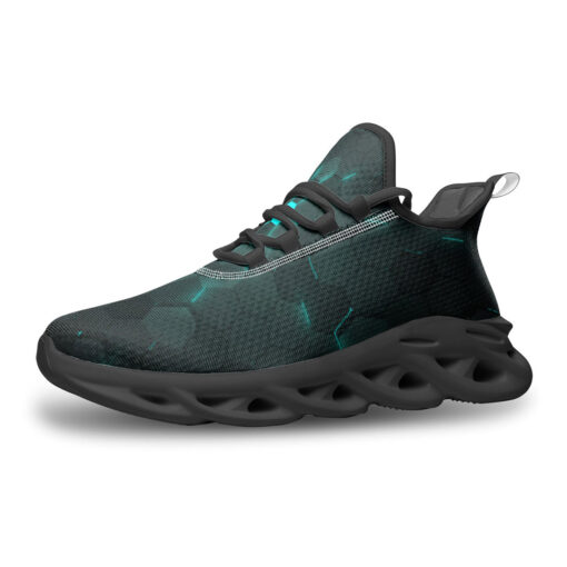 Blue 3D Hexagon Tech Sports Shoes