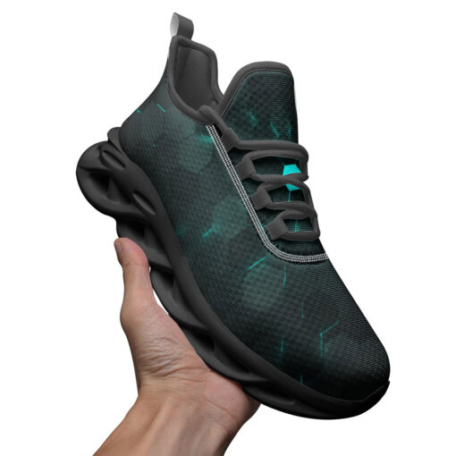 Blue 3D Hexagon Tech Sports Shoes - Image 3