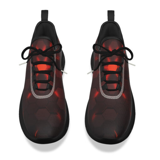 Red 3D Hexagon Tech Sports Shoes - Image 4