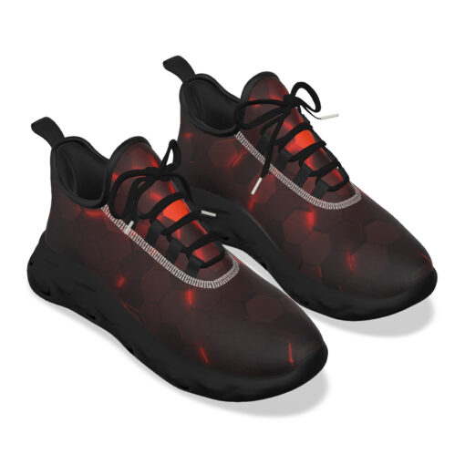 Red 3D Hexagon Tech Sports Shoes - Image 5