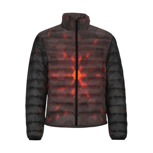 Red 3D Hexagon Tech Men's Padded Jacket