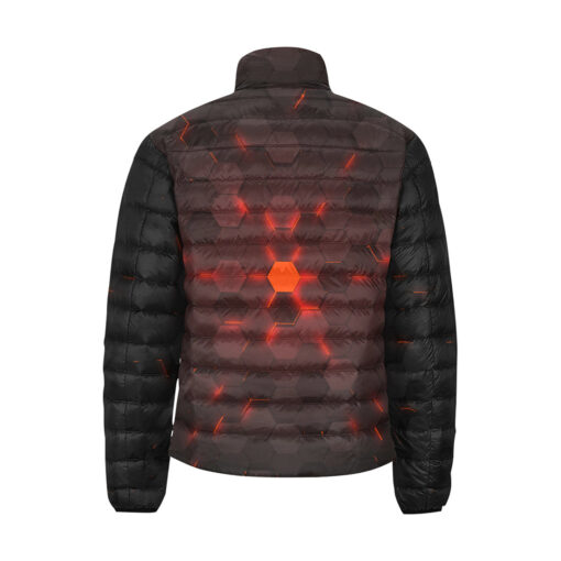 Red 3D Hexagon Tech Men's Padded Jacket - Image 2