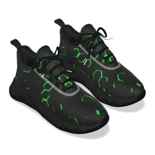 Green 3D Hexagon Tech Sports Shoes - Image 5