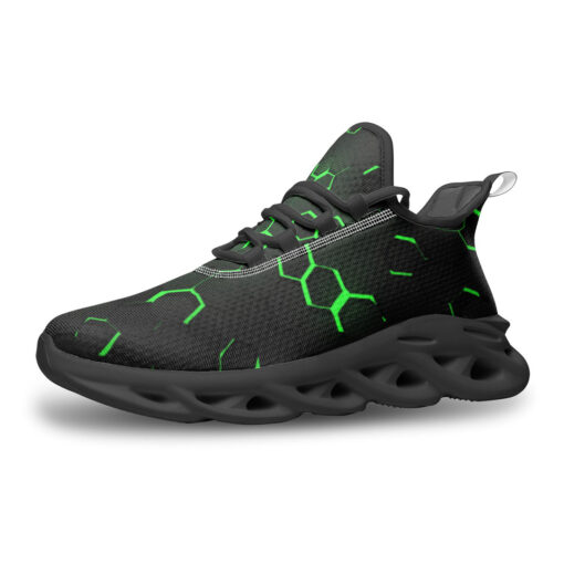 Green 3D Hexagon Tech Sports Shoes