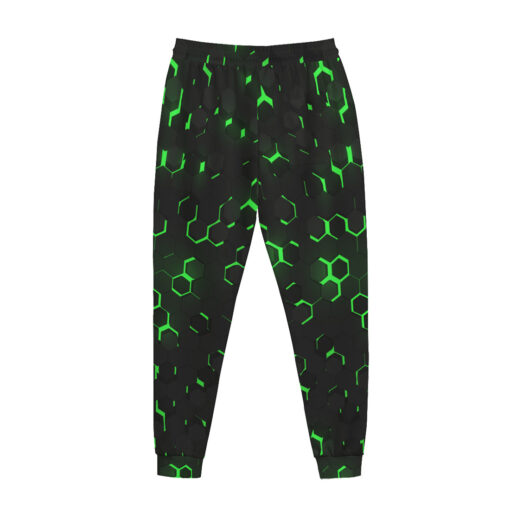 Green 3D Hexagon Tech Men's Tracksuit - Image 3