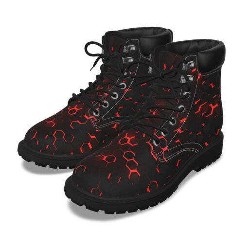 Red 3D Hexagon Tech Classic Boots - Image 5