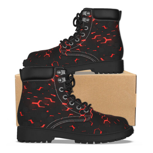 Red 3D Hexagon Tech Classic Boots