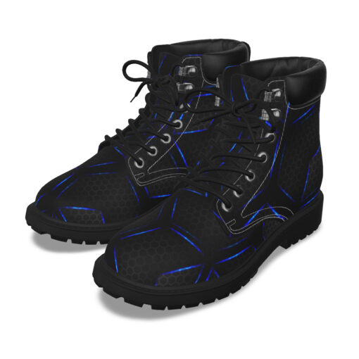 Glossy Metal Hexagons Tech Classic Boots - Image 5