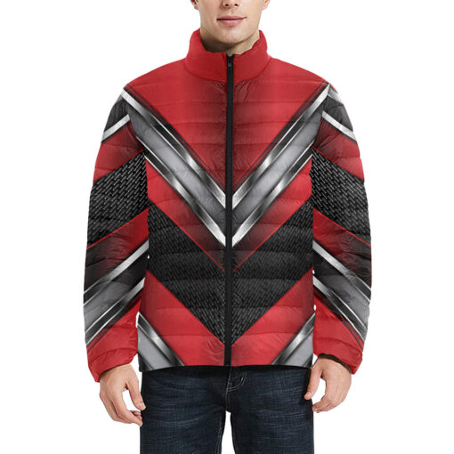 Metallic Carbon Men's Padded Jacket - Image 3