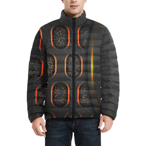 Abstract 3D Luxury Hi-Tech Men's Padded Jacket - Image 3