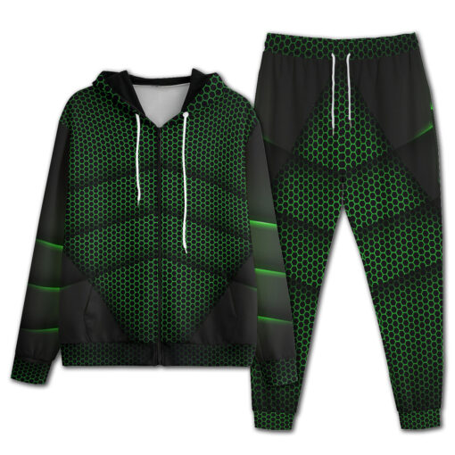 Metallic Green Futuristic Concept Men's Tracksuit