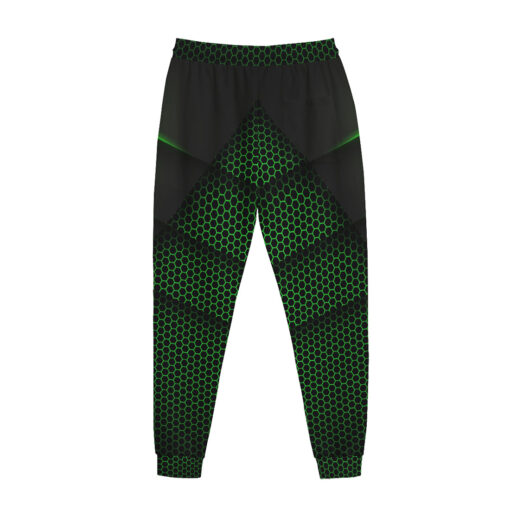 Metallic Green Futuristic Concept Men's Tracksuit - Image 3