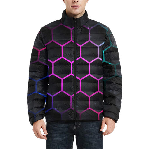 Digital Cyber Hi-Tech Men's Padded Jacket - Image 3