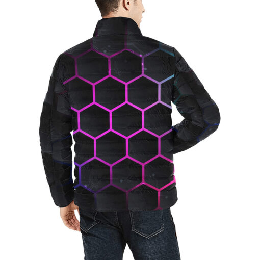 Digital Cyber Hi-Tech Men's Padded Jacket - Image 4