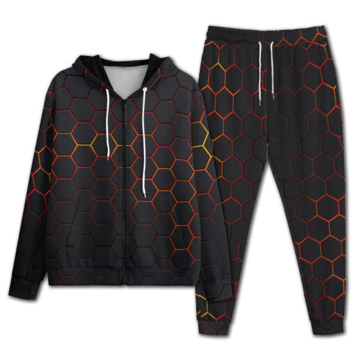 Futuristic Neon Hexagon Men's Tracksuit