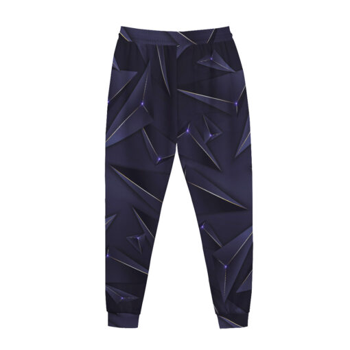 Luxury Blue 3D Triangles Men's Tracksuit - Image 3