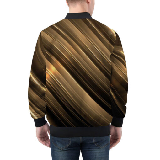 Luxury Golden Sparkle Glitter Bomber Jacket - Image 2