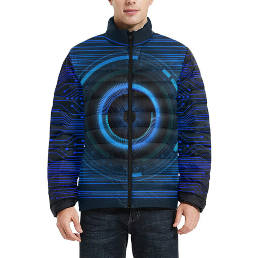 Modern Cyber Hi-Tech Men's Padded Jacket - Image 3