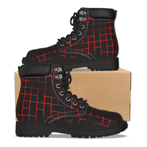 Hi-Tech Red Illuminate Squares Classic Boots