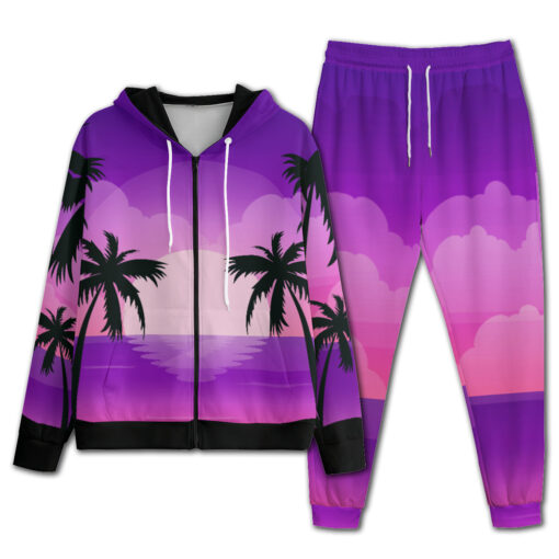 Neon Sunset Beach Palm Men's Tracksuit