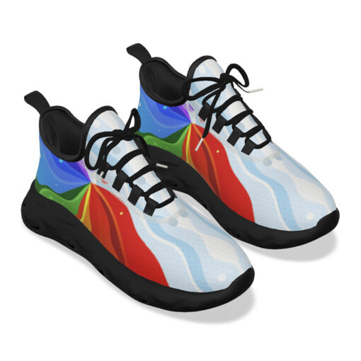 Playful Rainbow Wave Sports Shoes - Image 5