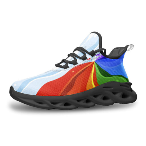 Playful Rainbow Wave Sports Shoes