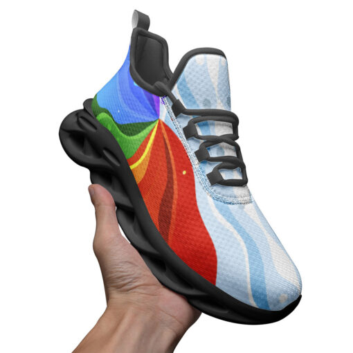 Playful Rainbow Wave Sports Shoes - Image 3