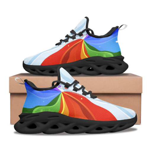 Playful Rainbow Wave Sports Shoes - Image 2